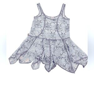 Intimately Free People Lace Peplum Cami Tank Floral Gray Size XS